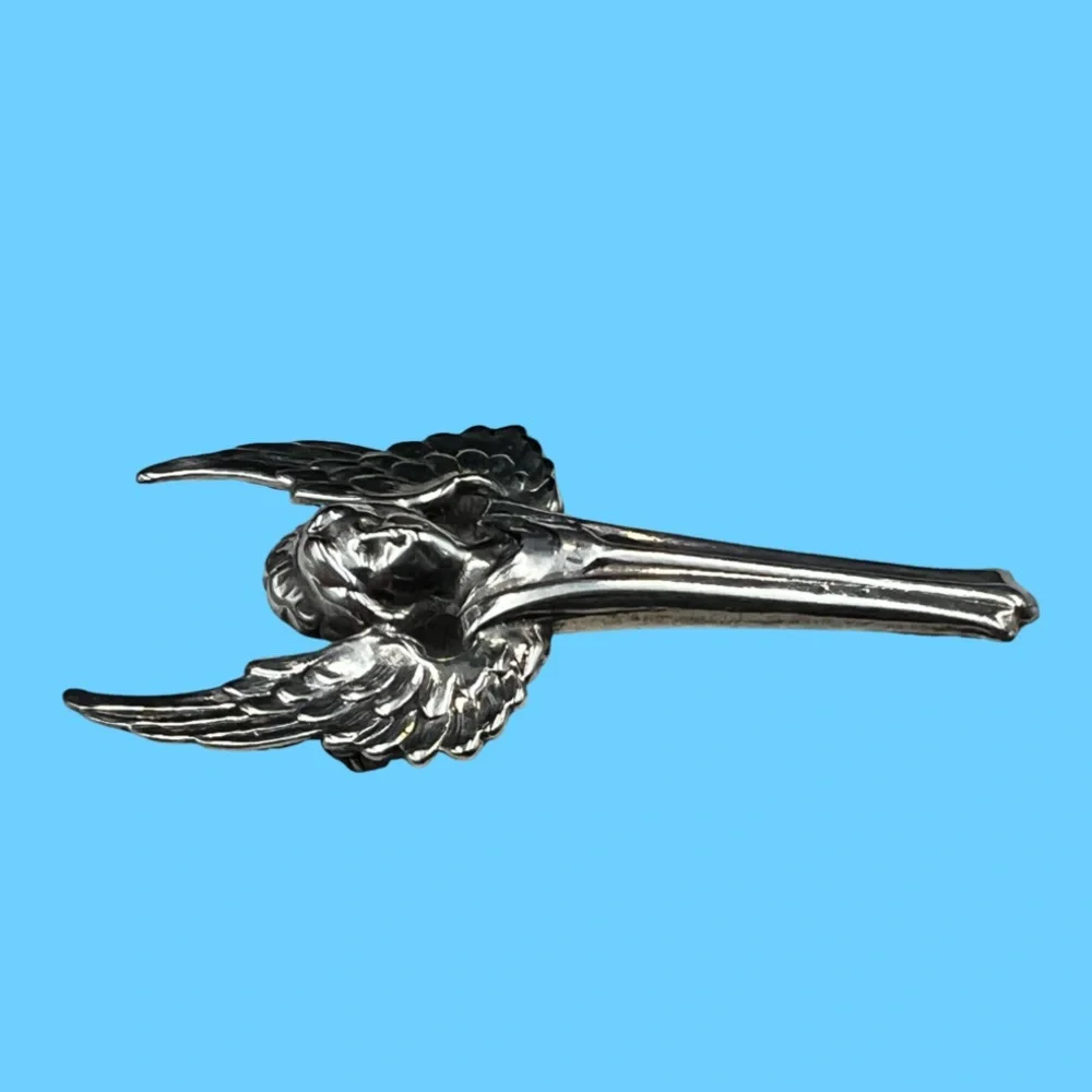 925 Sterling Silver Angel Wing Brooch Pin - Picture 7 of 14